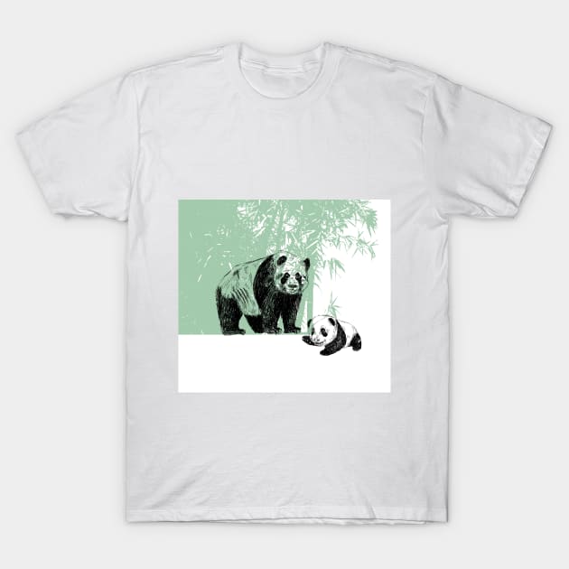 panda family print T-Shirt by rachelsfinelines